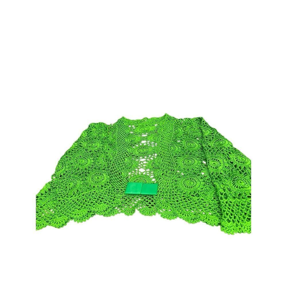 Green crochet top Sz.S button